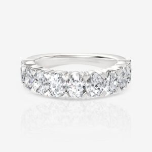 Nine-Stone Oval Cut Diamond Wedding Ring