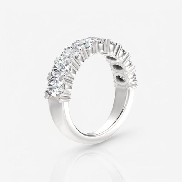 Nine-Stone Oval Cut Diamond Wedding Ring