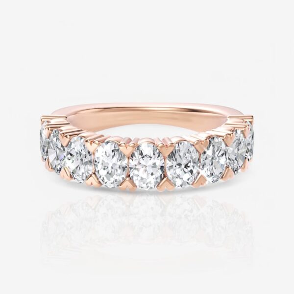 Nine-Stone Oval Cut Diamond Wedding Ring