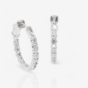 Yana Inside Out Diamond Round Hoop Earrings