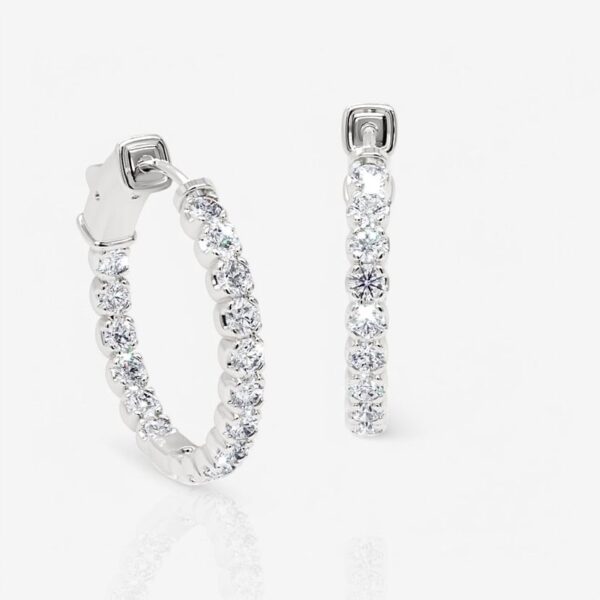 Yana Inside Out Diamond Round Hoop Earrings