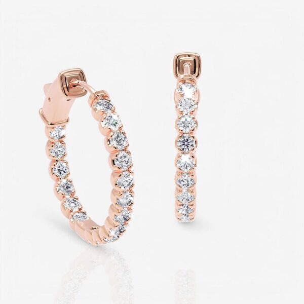 Yana Inside Out Diamond Round Hoop Earrings