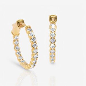 Yana Inside Out Diamond Round Hoop Earrings