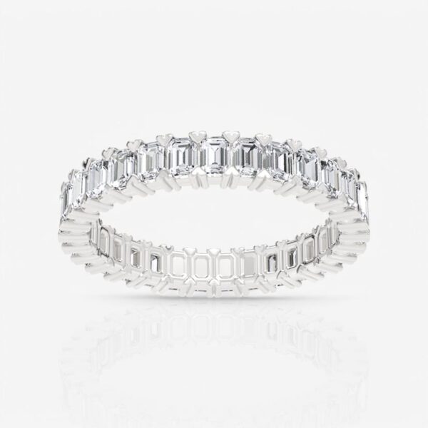 Shared Prong Emerald Cut Diamond Eternity Band