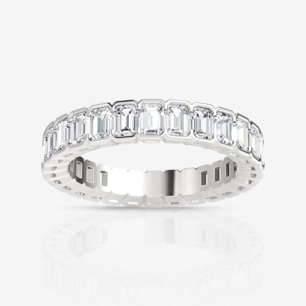 Half Bezel Emerald Diamond Eternity Band