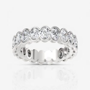 Orvella Half Bezel Oval Diamond Eternity Band