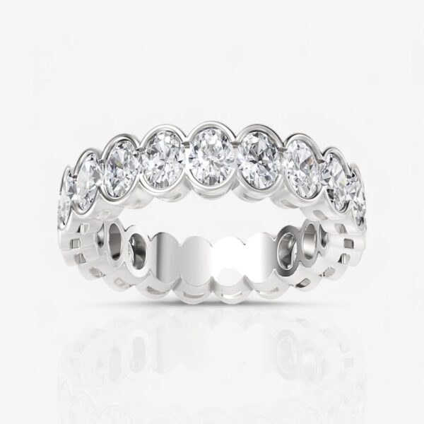 Orvella Half Bezel Oval Diamond Eternity Band
