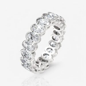 Orvella Half Bezel Oval Diamond Eternity Band