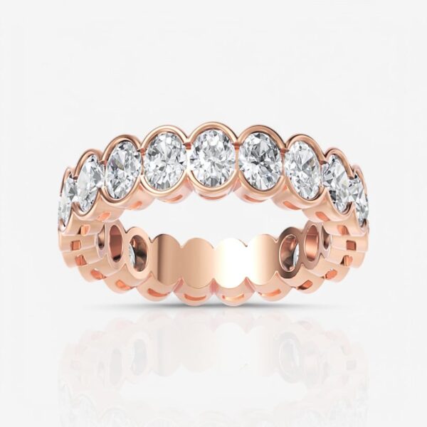 Orvella Half Bezel Oval Diamond Eternity Band