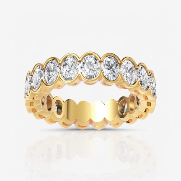 Orvella Half Bezel Oval Diamond Eternity Band