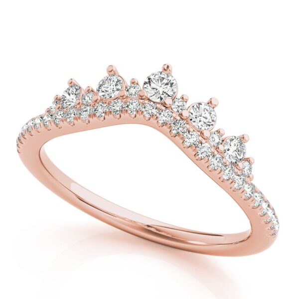 Nexa 0.38ct Chevron Crown Diamond Wedding Ring