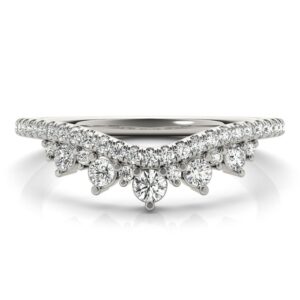 Nexa 0.38ct Chevron Crown Diamond Wedding Ring