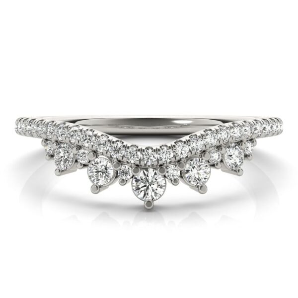 Nexa 0.38ct Chevron Crown Diamond Wedding Ring
