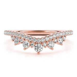 Nexa 0.38ct Chevron Crown Diamond Wedding Ring