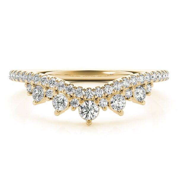 Nexa 0.38ct Chevron Crown Diamond Wedding Ring