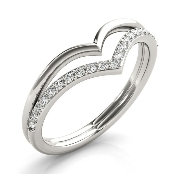Women's Double Chevron Diamond Wedding Ring