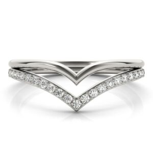 Women's Double Chevron Diamond Wedding Ring
