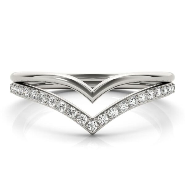 Women's Double Chevron Diamond Wedding Ring