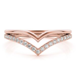Women's Double Chevron Diamond Wedding Ring