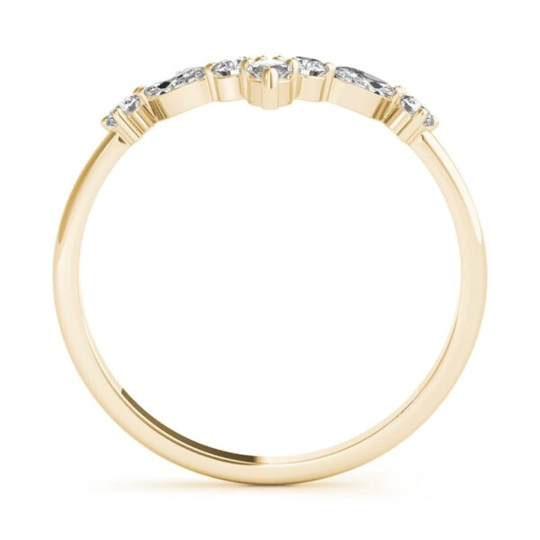 Marquise & Round Diamond Chevron Wedding Ring - Image 5