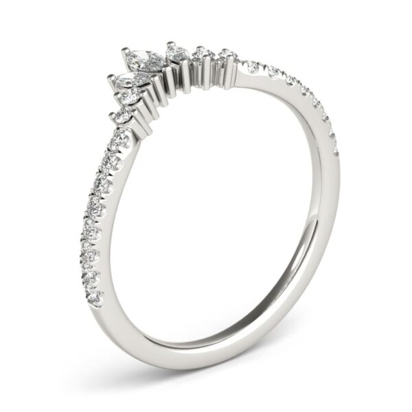 Marquise & Round 0.32 CTW Diamond Wedding Ring