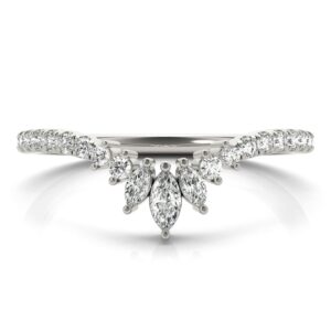 Marquise & Round 0.32 CTW Diamond Wedding Ring