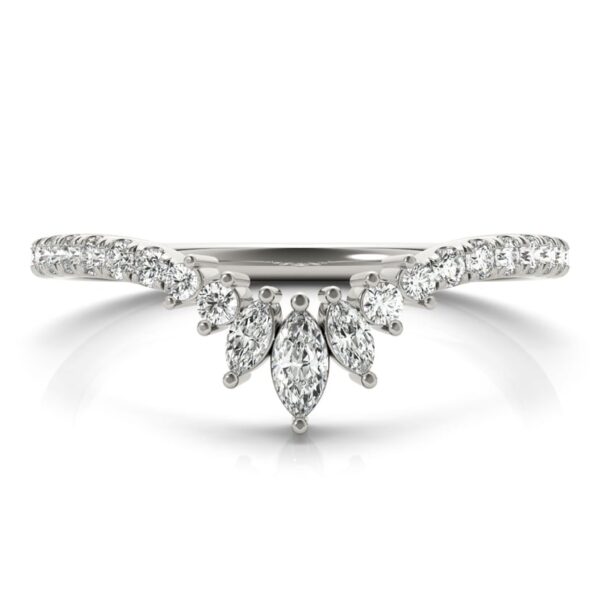 Marquise & Round 0.32 CTW Diamond Wedding Ring