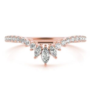 Marquise & Round 0.32 CTW Diamond Wedding Ring