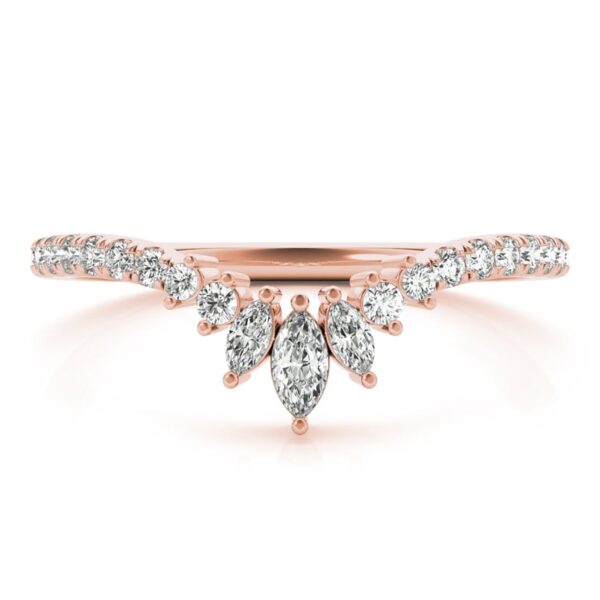 Marquise & Round 0.32 CTW Diamond Wedding Ring