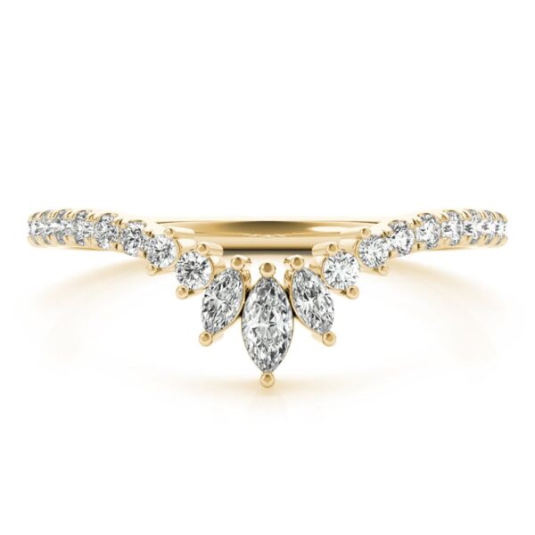 Marquise & Round 0.32 CTW Diamond Wedding Ring