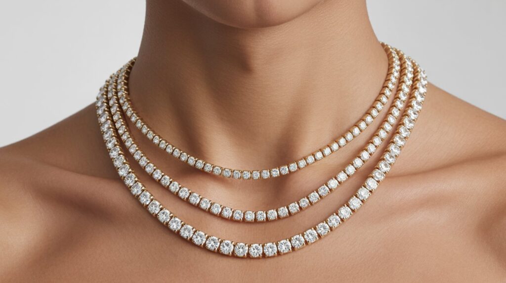 Lab created tennis chains